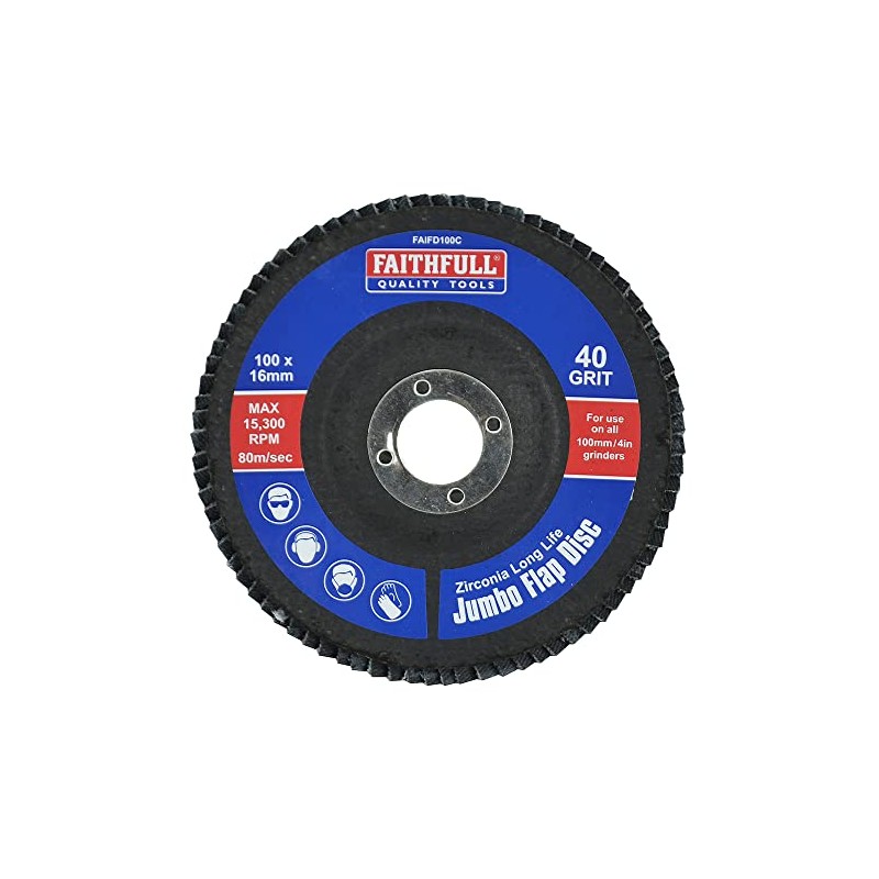 Faithfull FAIFD100C Abrasive Jumbo Flap Disc 100mm x 16mm (4in)