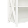 Walker Edison Solid Wood Farmhouse Storage Console, 30 Inch, White/Grey