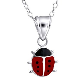 Laimons – Necklace Pendant & Chain – Kids – 925 Sterling Silver – Ladybird – 39cm