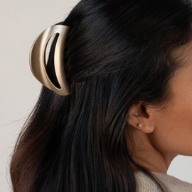 France Luxe Large Cutout Curve Claw Clip - Matte Sable