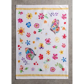 Maison d'Hermine Happy Florals- 2 Sweety 100% Cotton Set of 3 Multi-Purpose Kitchen Towels Soft Absorbent Tea Towels Bar Towels Spring/Summer (50 cm x 70 cm)