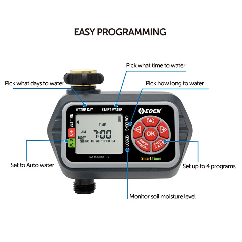 Eden 93411 1-Zone Digital Water Timer with LCD Display -