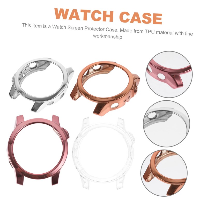 jojofuny 4pcs TPU Watch Protective Covers for Smartwatch Screen Protectors