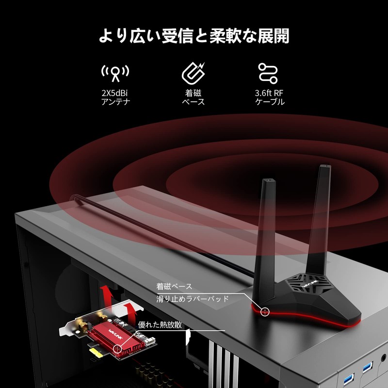WAVLINK WIFI6 PCIe Wireless LAN Card PCIe Adapter 802.11AX Dual