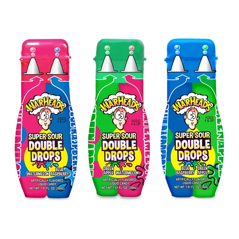 WARHEADS Super Sour Double Drops - Liquid Sour Candy -