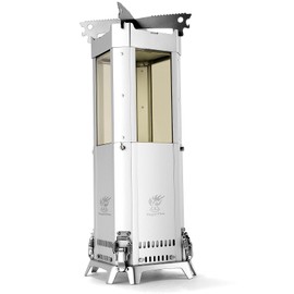 BiggerFire Secondary Combustion Low Smoke Camping Stove, Aluminium Tabletop Fire Pit for Outdoor Safe Burning Firepits Fueled Pellets,Portable Camp Stove with Carry Bag for Backyard Patio Garden