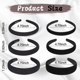 DiyJibb 6PCS Velvet Headbands for Women, Soft & Comfortable Non-Slip Hairbands, Adjustable Width (0.6, 0.8, 1.2 Inches) with Two Color Options, Perfect for Daily Wear & Special Occasions