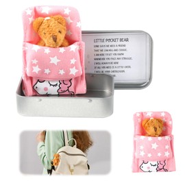 Pocket Bear in Tin Box Gift Set Mini Plush Bear with Blanket Case Portable Good Luck Charm Inspirational Gift for Friends Family Keepsake for Birthdays Christmas School Days Special Occasions