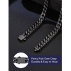 Bandmax 22 Inch Black Chain for Men Silver Miami Link