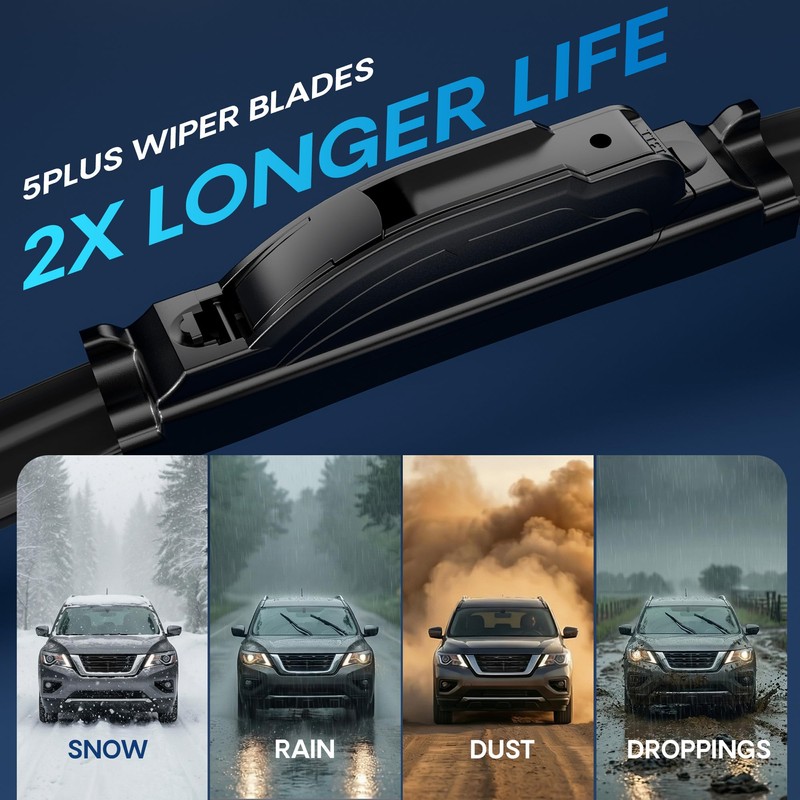 5 PLUS Windshield Wipers Replacement for 2015-2023 Nissan Murano Windshield