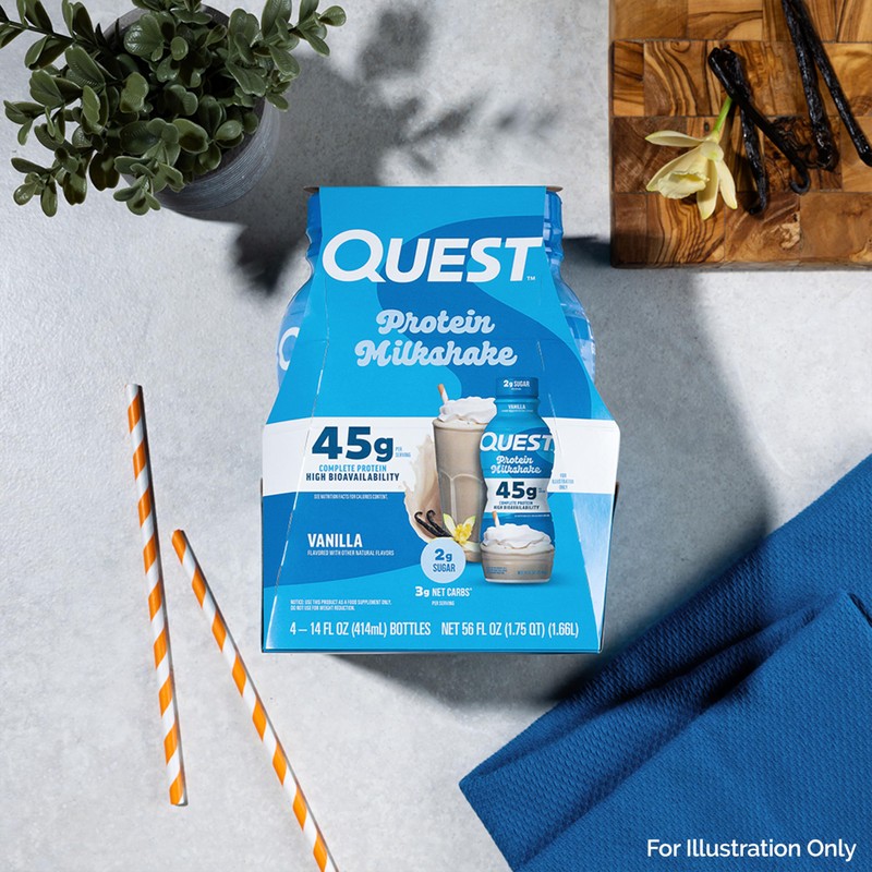 Quest Nutrition Vanilla Protein Shake, 45g Protein, 2g Sugar, 3g