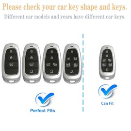 Flensent for Hyundai Key Fob Cover with Keychain for Hyundai Sonata Santa Fe Nexo Tucson Palisade 2025 2024 2023 2022 (Red)