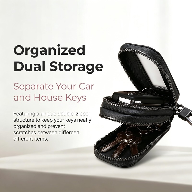 1 PC Key Fob Case, Leather Key Fob Holder with