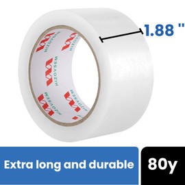 HIZOVSEM Wide Packing Tape Heavy Duty 1.88 inch, 1 Packs Refill Rolls for Sealing Packing, Carton Sealing Moving Boxes and Shipping, 1 Rolls x 80 Yards, in Total 80 Yards
