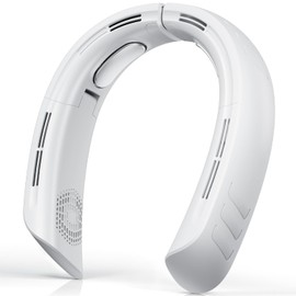 OLV Neck Fan 6000mAh Rechargeable Battery 18Hrs 4 Turbine Motor Powerful 360° Cooling Airflow 3 Speeds Portable Foldable Fan Ultra-Quiet Personal Fan Gifts for Men Women Home Office,Work,Travel,Golf