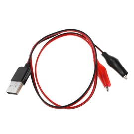 DGZZI Crocodile Clamps Test Wire 50cm/19.69inch Double Alligator Clips to USB Male Connector Cable Copper Test Lead for Testing Circuit