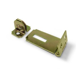 Grip Tight Tools HA1 2" Door Safety Hasp Satin Brass Finish Thich Material