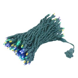 Novelty Lights 50FT 100 LED Mardi Gras String Lights, Tree Lights Indoor Outdoor Commercial Grade LED Mini Light Set 40,000 Hours Rating, Mardi Gras Lights Christmas Tree Lights (Yellow/Purple/Green)