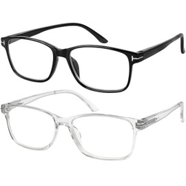 Computer Glasses 2 Pairs Anti Glare Classic Reading Glasses Quality Comfort Glasses for Men and Women +1.75