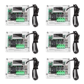 AITRIP 6 x LED Digital Thermostat DC 12 V - W1209 Heating/Cooling Temperature Control Switch Module with Waterproof 50 ~ 110 °C Sensor Probe + Transparent Acrylic Housing
