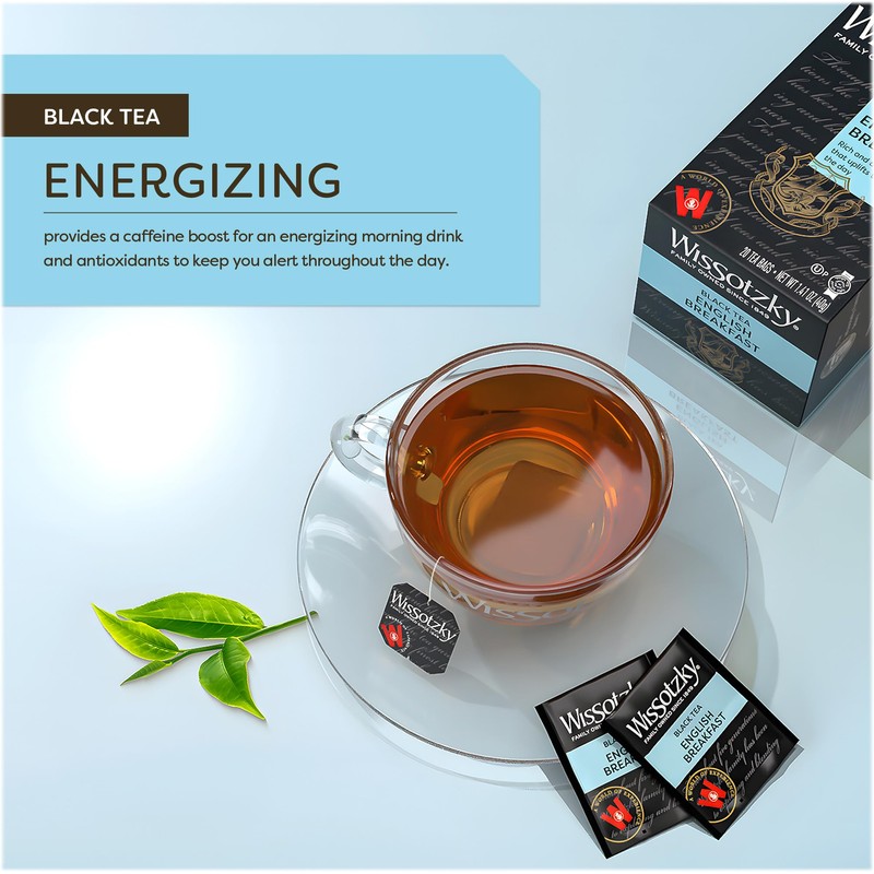 Wissotzky English Breakfast Black Tea, 20 Tea Bags | Robust