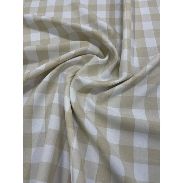 1" Checkered Gingham PolyPoplin Fabric by The Yard - 60