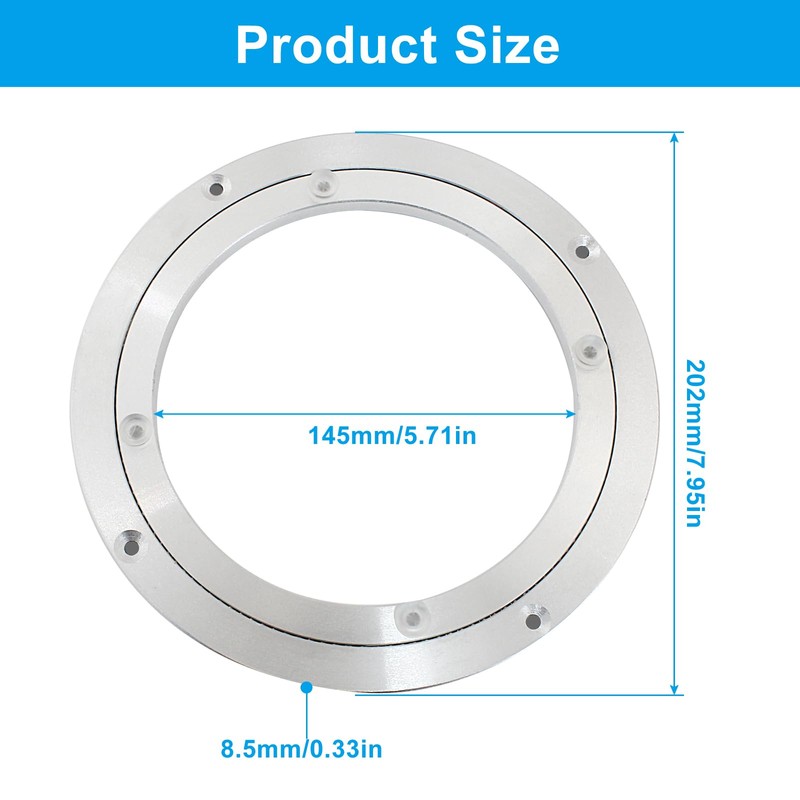 Waziaqoc 8 Inch Lazy Susan Bearing, Heavy Duty Aluminum Turntable,