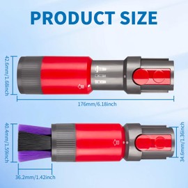 Traceless Dust Brush and Flexible Extension Hose Compatible for Dyson V7 V8 V10 V11 V15 Gen5 outsize Vacuum Cleaners, Self-Cleaning Soft Bristle Dust Brush Replacement Parts for Dyson Cordless Vacuum