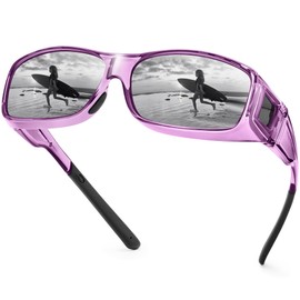 URUMQI Polarized Sunglasses Fit Over Glasses for Men Women, Wrap-around Driving Sunglasses 100% UV Protection