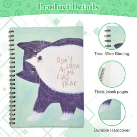 Elezeal Spiral Bound Notebook with Cute Cat Design,A4 Sketchbook Notebook with Cats Cover Sketchpad Drawing Paper - 40 Sheets, 8.2 x 11.2 inches, Premium Quality Paper for School, Office