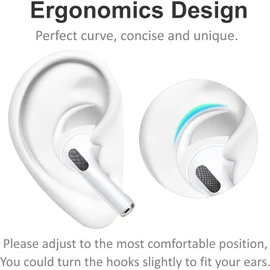 ALXCD Earhooks Eartips Compatible with AirPods 4 4th Gen, 2 Pair Anti-Slip Anti Lost Soft Earhook Tips, 2 Pairs Fit in Case Silicon Ear Tips Ear Covers Compatible with AirPods 4 4S+4T White