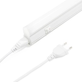 Qsmile Under-Unit Light Kitchen LED 32 cm, Set of 1 T5 4 W 570 lm 4000 K Expandable LED Light Strip, LED Under-Unit Light with Switch and Euro Plug for Kitchen, Living Room, Bedroom, Dining Room