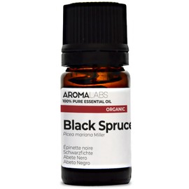 BIO - Black Spruce Essential Oil - 5mL - 100% Pure, Natural, Chemotyped and AB/Cosmos Certified - AROMA LABS (French Brand)