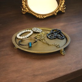 Hapton House Large 100% Solid Brass Clawfoot Dish - 8 in, 1.8 lbs - Pedestal Dish - Candle Dish - Candle Holder - Jewelry Dish - Jewelry Holder - Perfect for Wax Candles, Jewelry, Rings, and Trinkets