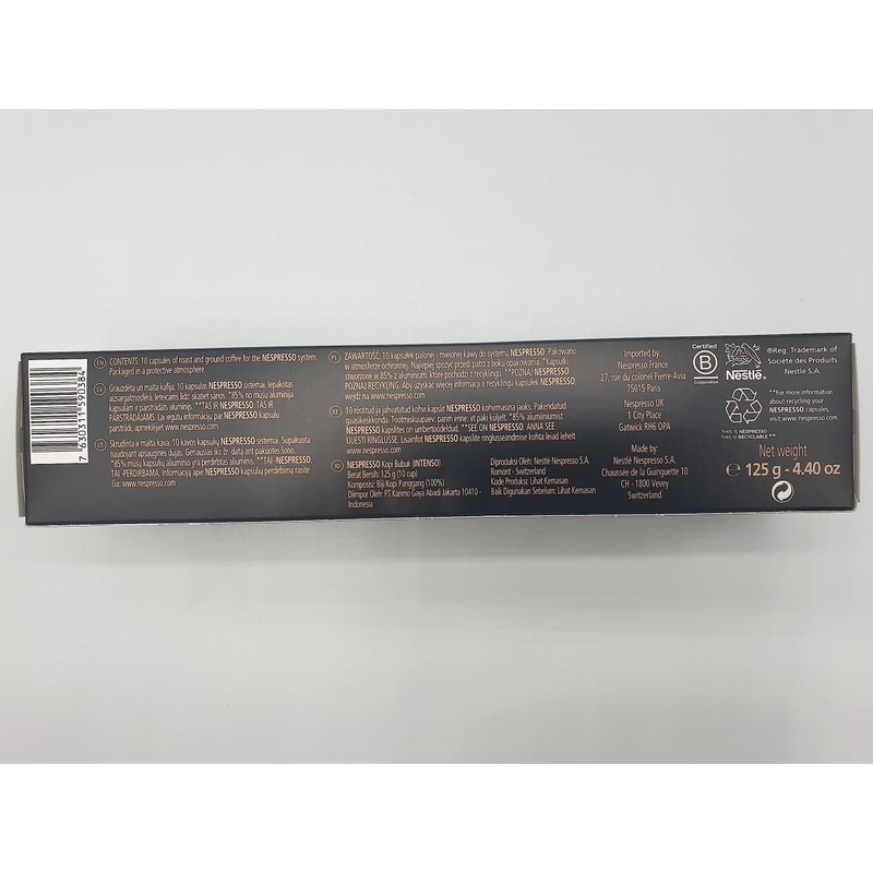 Nespresso Vertuo Intenso Coffee Pods Capsules 10 Pods 1 Sleeve