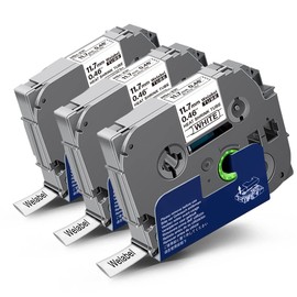 Welabel 3x Compatible Heat Shrink Tube Replacement for Brother HSe-231 HSe231 11.7mm Label Tapes for Brother P-Touch PT-E300 PT-H300 PT-E500VP PT-E550W PT-E100 PT-E110 PT-H200 PT-P750W, Black on White