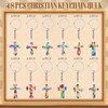 Seenelling 48 Pcs Silicone Christian Keychains Religious Jesus Cross Bible
