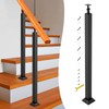 Stair Railing Balusters Black Metal Square Cable Railing Post 270°