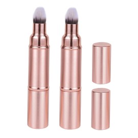 OHPHCALL 2pcs Blush Foundation Makeup Brush Set Retractable Compact Travel Brush with Cap Soft Bristles Versatile for All Occasions Perfect for Travel Office