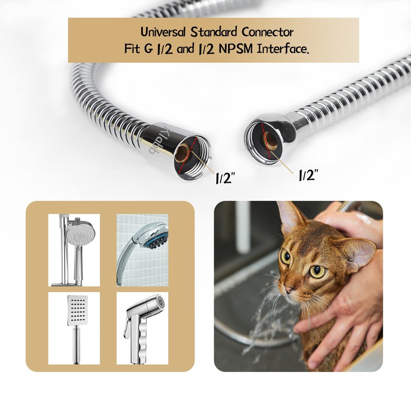 Klabb Shower Hose 96 inches Extra Long Shower Hose Extension