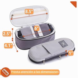 Mr. Pen - Estuche para lápices grande, bolsa de tela grande, gris, bolsa para bolígrafos, suministros escolares, estuche para lápices lindo | Suminist