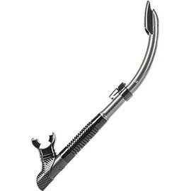 IST Semi Dry Snorkel with Flexible Tube, Splash Guard & Hypoallergenic Mouthpiece for Snorkeling & Scuba Diving (Gray with Black Silicone)