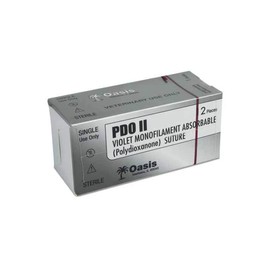 Oasis PDO (Polydioxanone) Surgical Suture, 2-0, (FS-1) 3/8 24mm Reverse Cutting Needle, 75cm, 12/Box, Veterinary Use