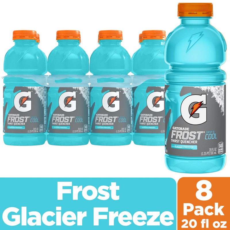 Gatorade Thrist Quencher, Frost Glacier Freeze Sports Drinks, 20 Fl