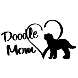 Doodle Mom Labradoodle Black Decal Sticker for Car Window 8.0 Inch BG 786 BK