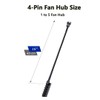 3 Pack PWM Fan Hub 1 to 5 Splitter,5-Way PC