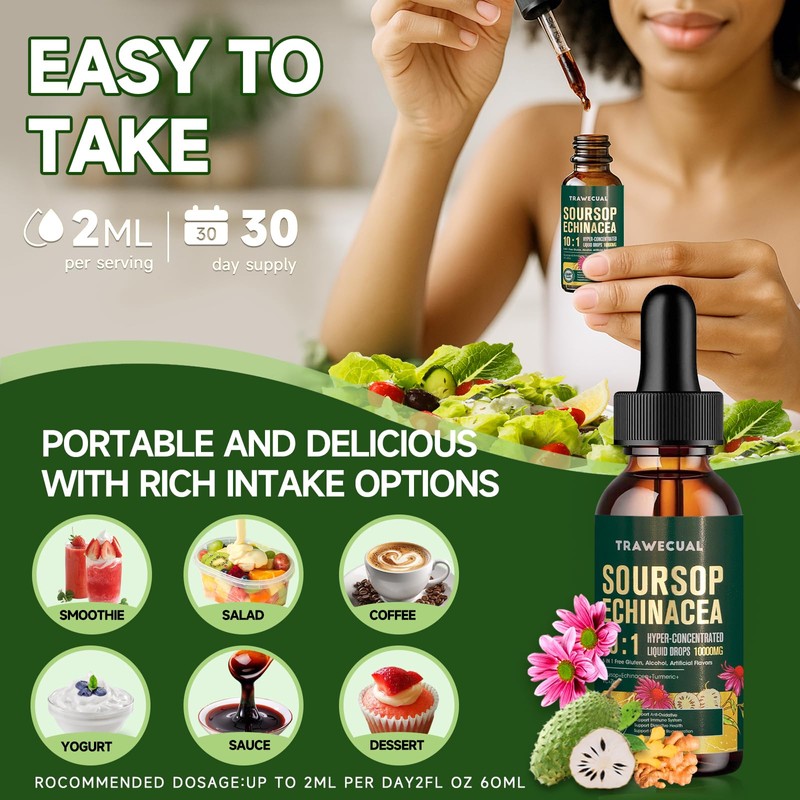 Soursop Graviola Liquid Drops 2Pack – 5 in 1 with