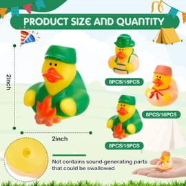 DEEKIN 48 Pcs Camping Rubber Ducks 2 Inch Camp Party Favors Adventure Travel Birthday Gifts Yellow Present Ducks Family Trip Campfire Decoration