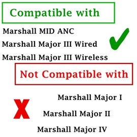 Major III/MID ANC Ear Pads YDYBZB Earpads Ear Cushions Pillow Replacement Compatible with Marshall Major III 3 Bluetooth Wireless On-Ear/Major III Wired/MID ANC Headphone Protein Leather