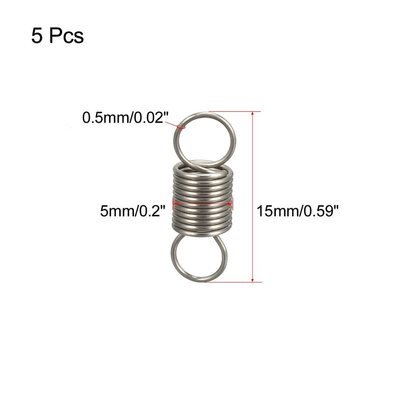 sourcing map Extended Tension Spring Wire Diameter 0.02" , OD